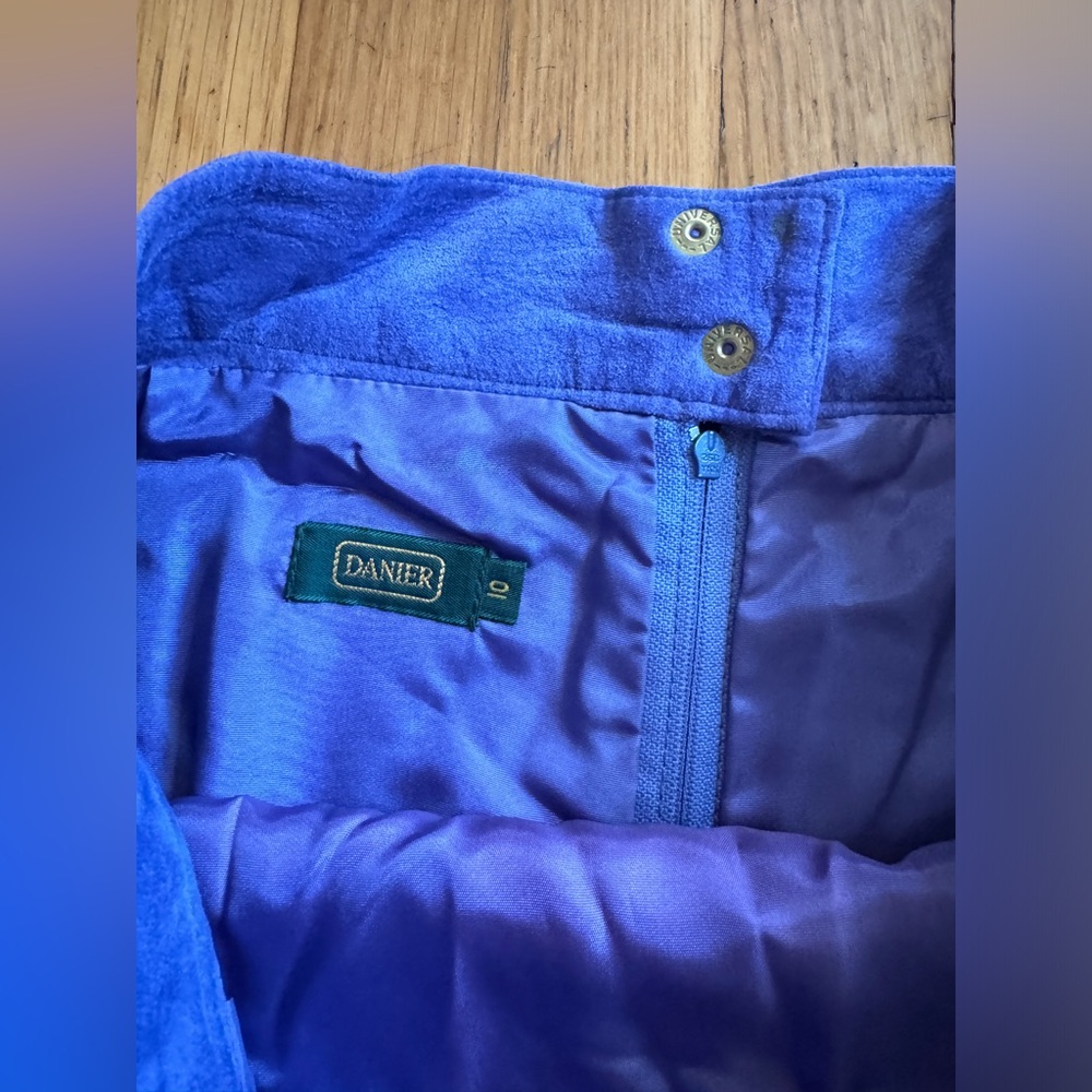 80s Vintage Periwinkle Suede Pencil Skirt - Picture 3 of 8